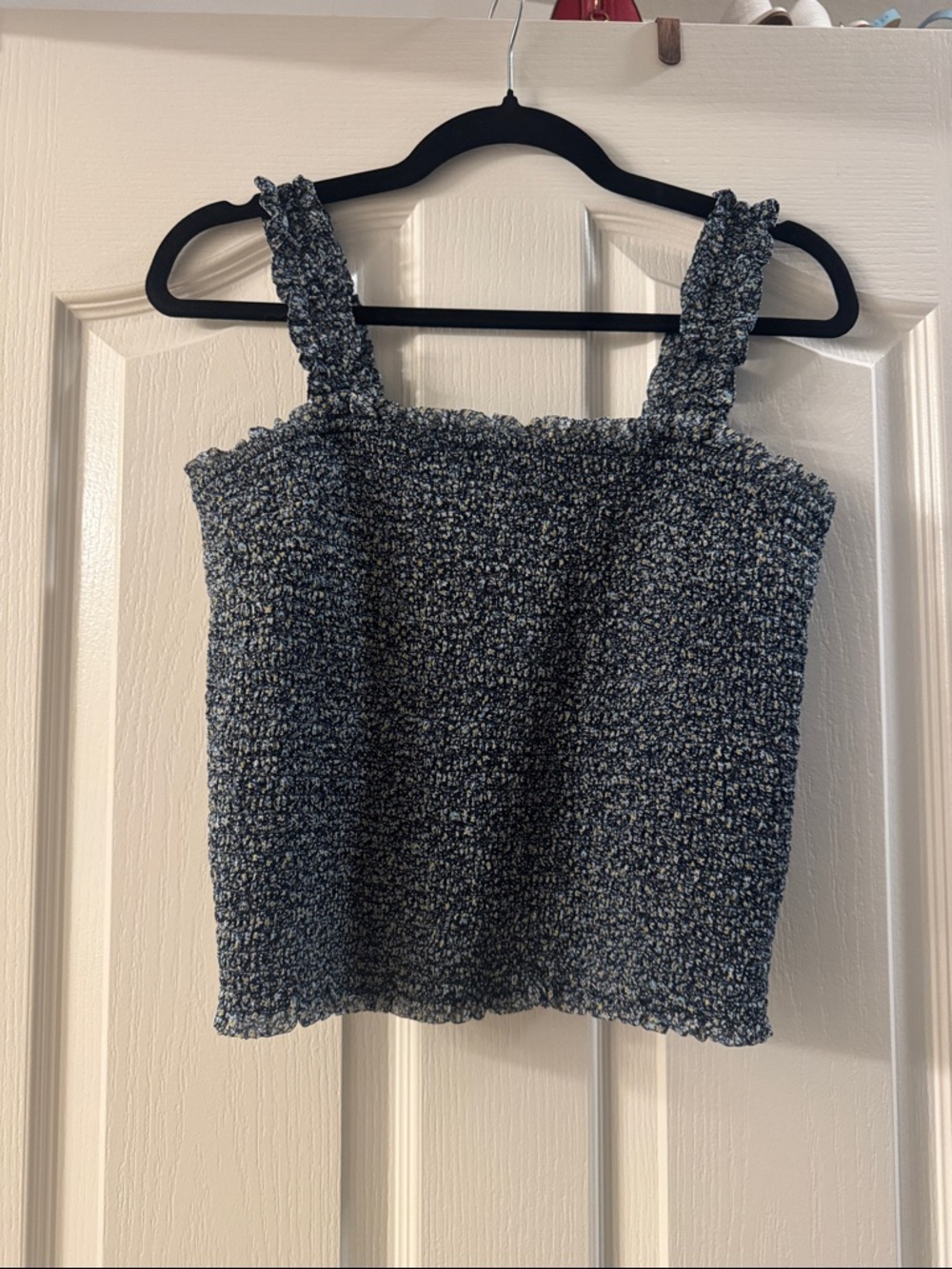 Abercrombie & Fitch Navy Smocked Tank Top